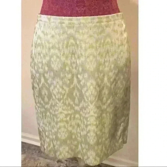Ann Taylor Skirt Sz 8 Green Tapestry Print Pencil - Picture 3 of 7